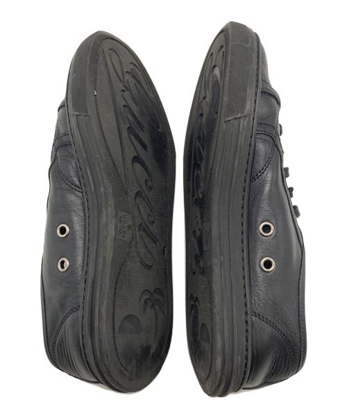 GUCCI（グッチ）GUCCI (グッチ) ロゴプレート レザーローカットスニーカー ブラック サイズ:SIZE 35 1/2（22.5ｃｍ）の古着・服飾アイテム