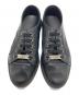 中古・古着 GUCCI (グッチ) ロゴプレート レザーローカットスニーカー ブラック サイズ:SIZE 35 1/2（22.5ｃｍ）：9000円