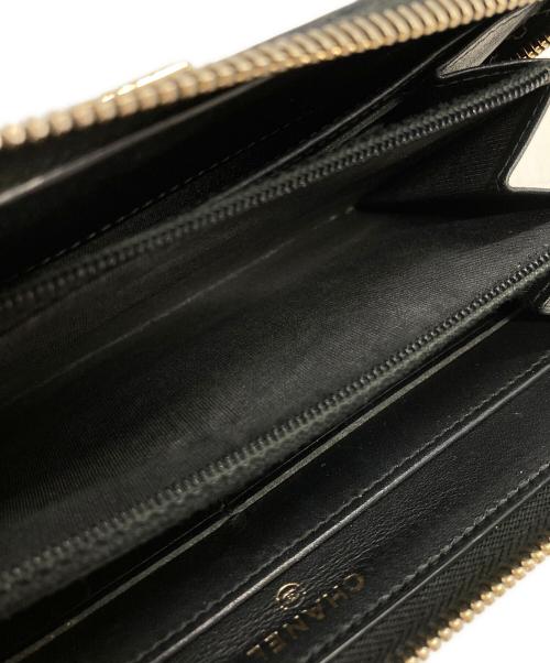 CHANEL（シャネル）CHANEL (シャネル) ラウンドジップウォレット ブラックの古着・服飾アイテム