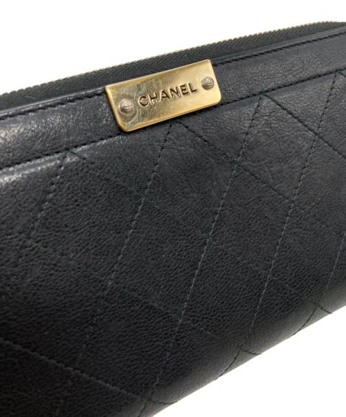 CHANEL（シャネル）CHANEL (シャネル) ラウンドジップウォレット ブラックの古着・服飾アイテム