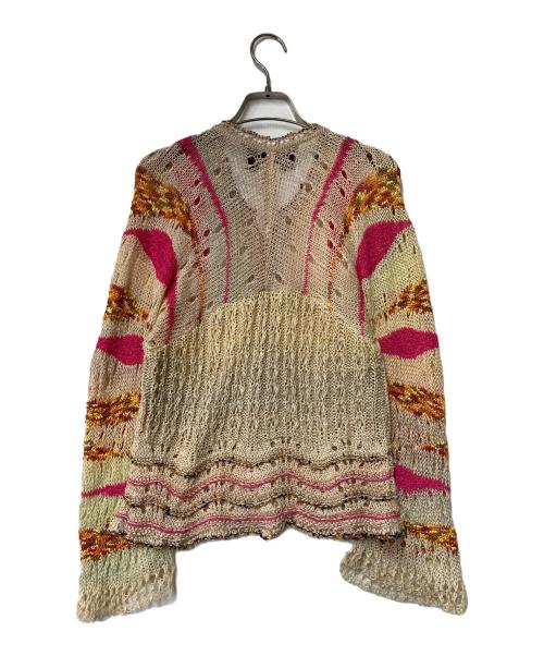 M.&KYOKO（エムアンドキョウコ）M.&KYOKO (エムアンドキョウコ) カーディガン ベージュ×ピンク サイズ:2の古着・服飾アイテム