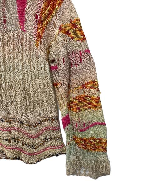 M.&KYOKO（エムアンドキョウコ）M.&KYOKO (エムアンドキョウコ) カーディガン ベージュ×ピンク サイズ:2の古着・服飾アイテム