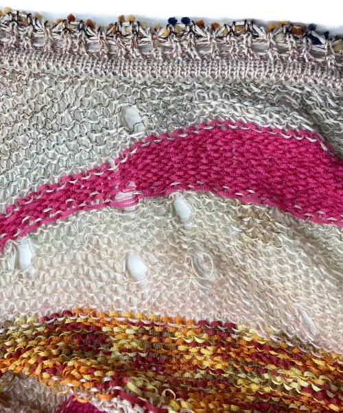 M.&KYOKO（エムアンドキョウコ）M.&KYOKO (エムアンドキョウコ) カーディガン ベージュ×ピンク サイズ:2の古着・服飾アイテム