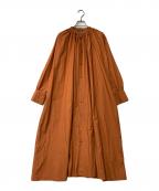 HAVERSACKハバーサック）の古着「コットンギャザーシャツワンピース」｜ブラウン