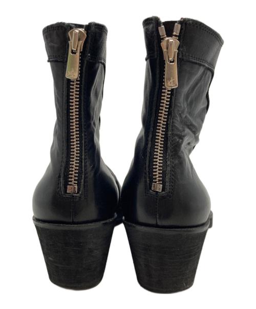 NO ID.（ノーアイディー）NO ID. (ノーアイディー) ドレープヒールブーツ ブラック サイズ:40の古着・服飾アイテム