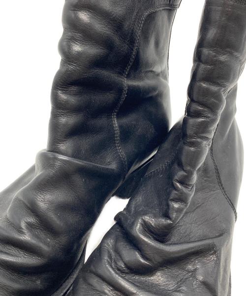 NO ID.（ノーアイディー）NO ID. (ノーアイディー) ドレープヒールブーツ ブラック サイズ:40の古着・服飾アイテム