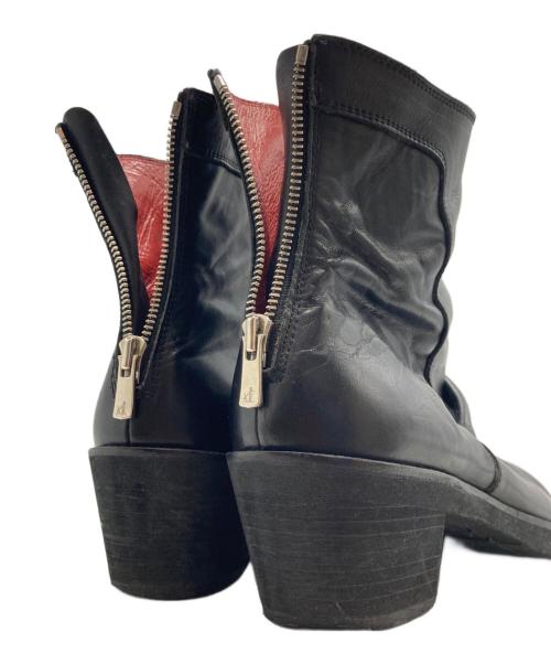 NO ID.（ノーアイディー）NO ID. (ノーアイディー) ドレープヒールブーツ ブラック サイズ:40の古着・服飾アイテム