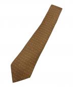 HERMESエルメス）の古着「総柄シルクネクタイ」｜オレンジ