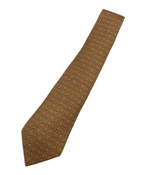 HERMES（エルメス）HERMES (エルメス) 総柄シルクネクタイ オレンジ サイズ:-の古着・服飾アイテム