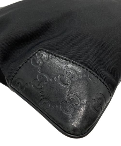 GUCCI（グッチ）GUCCI (グッチ) GG柄レザー切替ショルダーバッグ 161822 ブラックの古着・服飾アイテム