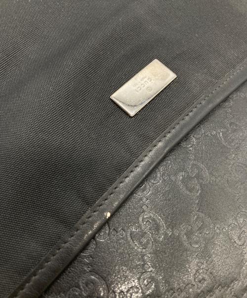 GUCCI（グッチ）GUCCI (グッチ) GG柄レザー切替ショルダーバッグ 161822 ブラックの古着・服飾アイテム