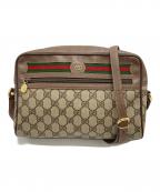 GUCCIグッチ）の古着「GGショルダーバッグ」｜ベージュ×ブラウン