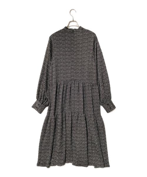 SUMI STYLE（スミ スタイル）SUMI STYLE (スミ スタイル) スタンドカラーティアードワンピース ドットワンピース ブラック サイズ:Fの古着・服飾アイテム