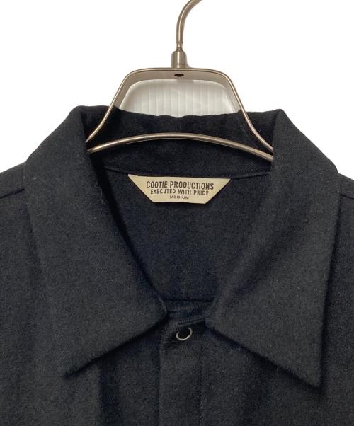 COOTIE PRODUCTIONS（クーティープロダクツ）COOTIE PRODUCTIONS (クーティープロダクツ) Wool Serge Work Shirt ウールサージワークシャツ ブラック サイズ:Ｍの古着・服飾アイテム