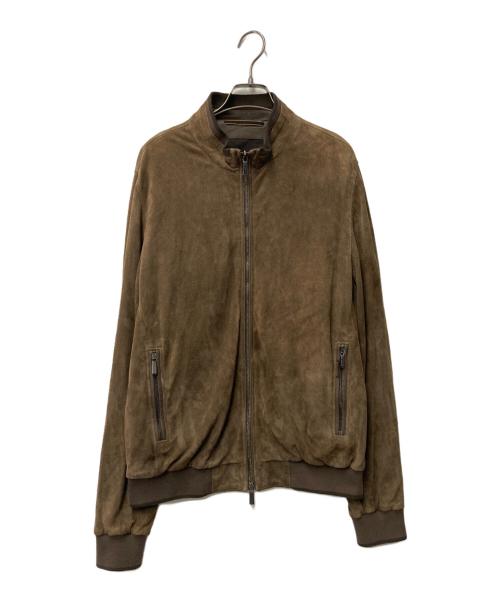 MOORER（ムーレー）MOORER (ムーレー) パンチングレザースタンドカラーブルゾン ブラウン サイズ:50の古着・服飾アイテム