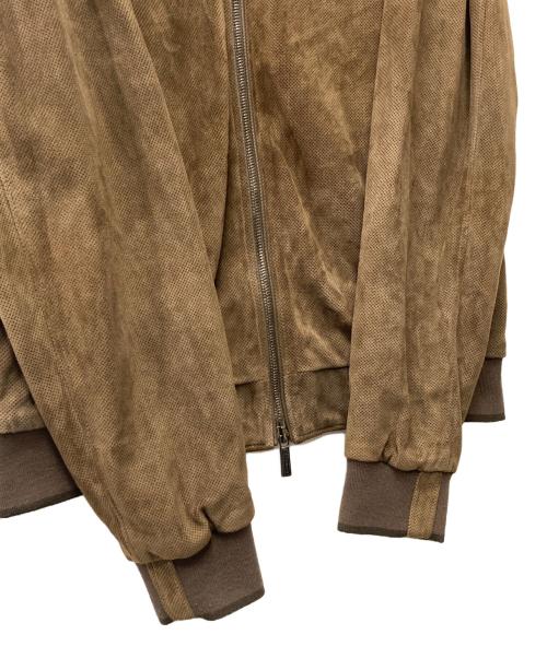 MOORER（ムーレー）MOORER (ムーレー) パンチングレザースタンドカラーブルゾン ブラウン サイズ:50の古着・服飾アイテム