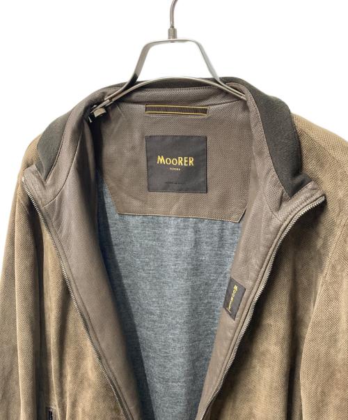 MOORER（ムーレー）MOORER (ムーレー) パンチングレザースタンドカラーブルゾン ブラウン サイズ:50の古着・服飾アイテム