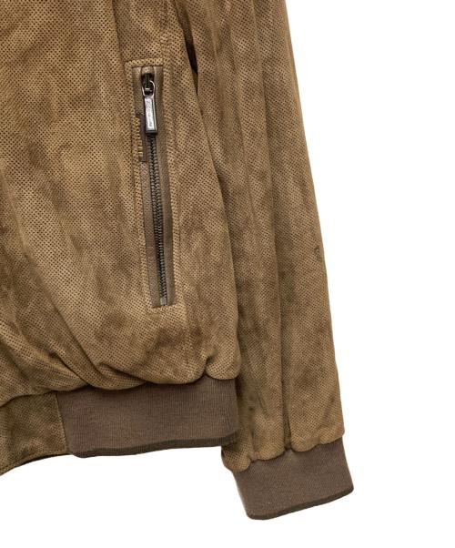 MOORER（ムーレー）MOORER (ムーレー) パンチングレザースタンドカラーブルゾン ブラウン サイズ:50の古着・服飾アイテム