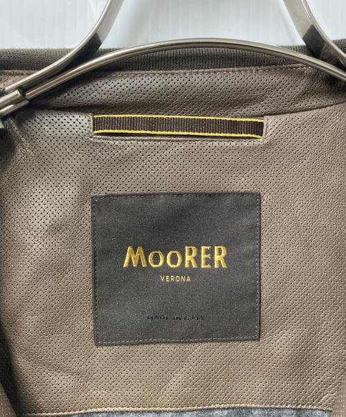 MOORER（ムーレー）MOORER (ムーレー) パンチングレザースタンドカラーブルゾン ブラウン サイズ:50の古着・服飾アイテム
