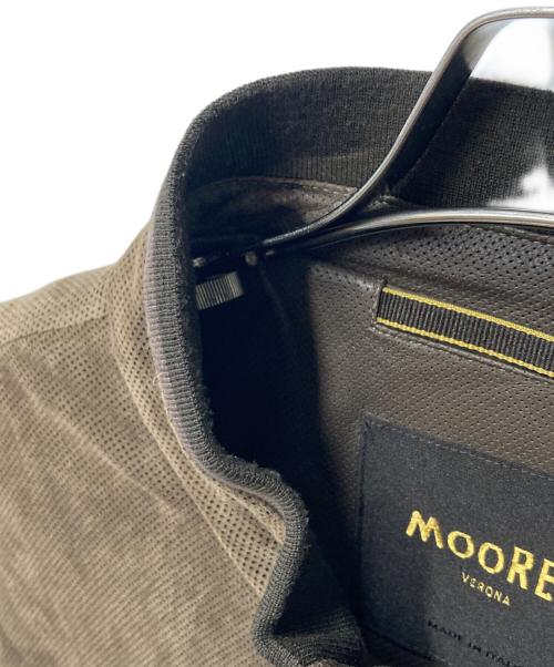 MOORER（ムーレー）MOORER (ムーレー) パンチングレザースタンドカラーブルゾン ブラウン サイズ:50の古着・服飾アイテム
