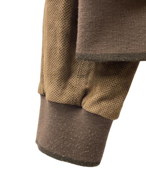 MOORER（ムーレー）MOORER (ムーレー) パンチングレザースタンドカラーブルゾン ブラウン サイズ:50の古着・服飾アイテム