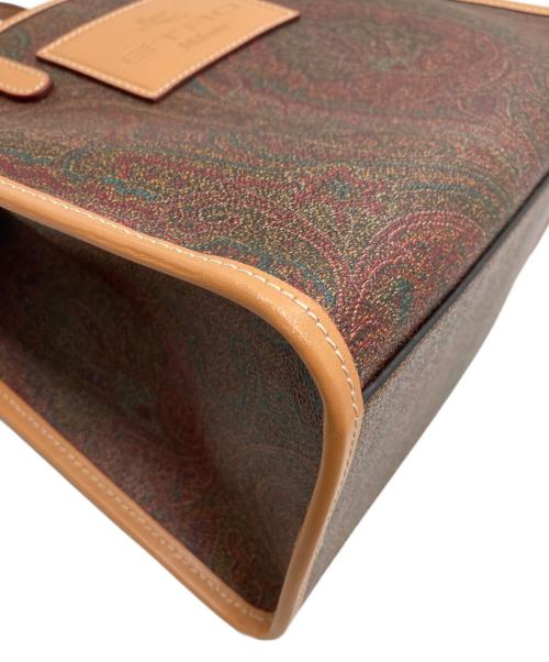 ETRO（エトロ）ETRO (エトロ) ペイズリー柄 2WAYハンドバッグ ボルドー×ブラウンの古着・服飾アイテム