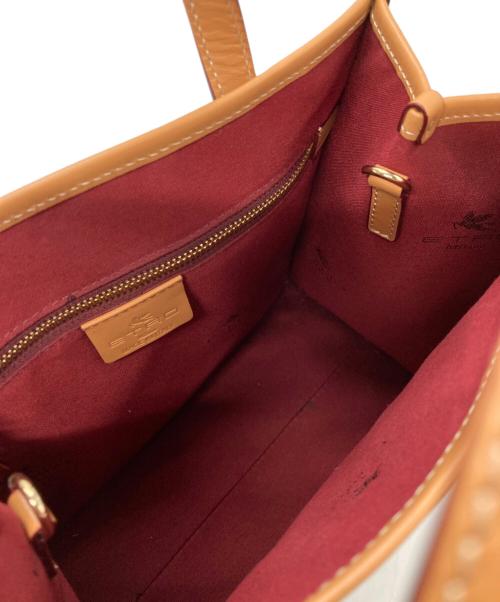 ETRO（エトロ）ETRO (エトロ) ペイズリー柄 2WAYハンドバッグ ボルドー×ブラウンの古着・服飾アイテム