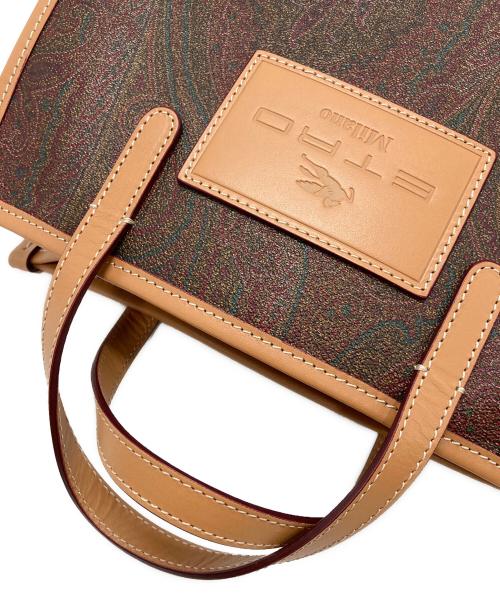 ETRO（エトロ）ETRO (エトロ) ペイズリー柄 2WAYハンドバッグ ボルドー×ブラウンの古着・服飾アイテム