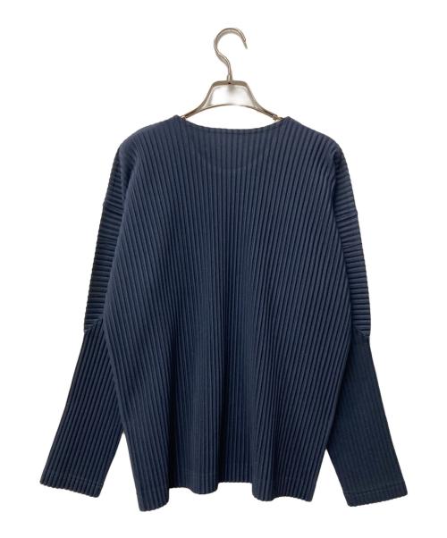 HOMME PLISSE ISSEY MIYAKE（オム プリッセ イッセイ ミヤケ）HOMME PLISSE ISSEY MIYAKE (オムプリッセ イッセイ ミヤケ) プリーツロングスリーブカットソー HP55JK421 ネイビー サイズ:2の古着・服飾アイテム