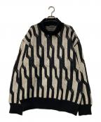 ISSEY MIYAKEイッセイミヤケ）の古着「ハイネックニット ME31KN077」｜ブラック×アイボリー