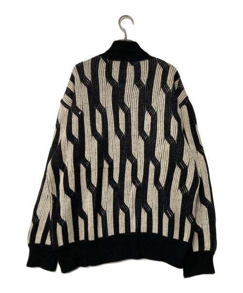 ISSEY MIYAKE（イッセイミヤケ）ISSEY MIYAKE (イッセイミヤケ) ハイネックニット ME31KN077 ブラック×アイボリー サイズ:Mの古着・服飾アイテム