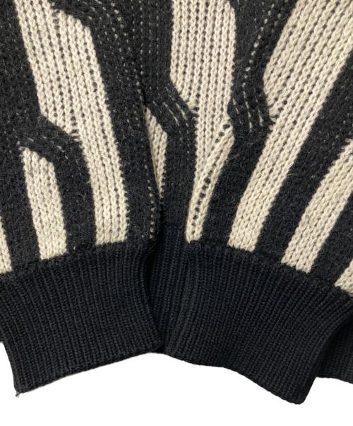 ISSEY MIYAKE（イッセイミヤケ）ISSEY MIYAKE (イッセイミヤケ) ハイネックニット ME31KN077 ブラック×アイボリー サイズ:Mの古着・服飾アイテム