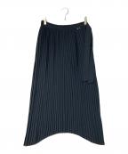 AIGLEエーグル）の古着「ロングラッププリーツスカート」｜ネイビー
