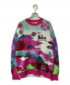 STELLA McCARTNEYステラマッカートニー）の古着「総柄ニット」｜ネイビー×ピンク