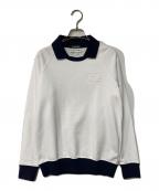 LACOSTE×BEAMS GOLFラコステ×ビームスゴルフ）の古着「別注 ポロスウェット」｜ホワイト×ネイビー