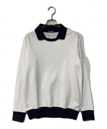 LACOSTE×BEAMS GOLF（ラコステ×ビームスゴルフ）の古着「別注 ポロスウェット」｜ホワイト×ネイビー