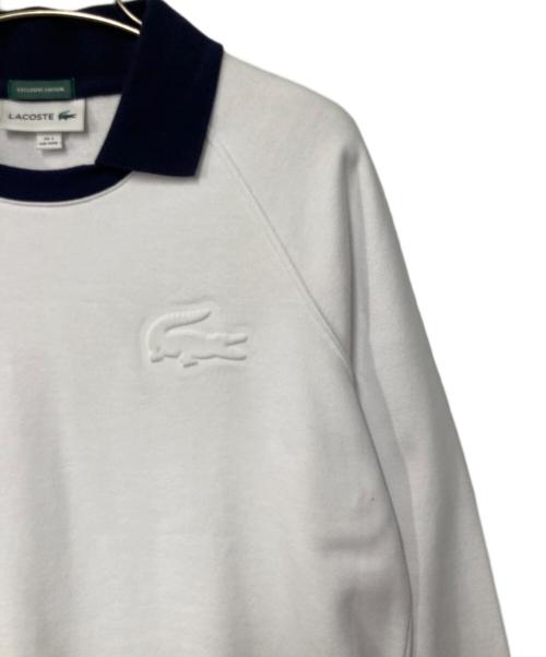 LACOSTE（ラコステ）LACOSTE (ラコステ) BEAMS GOLF (ビームスゴルフ) 別注 ポロスウェット ホワイト×ネイビー サイズ:US XXSの古着・服飾アイテム