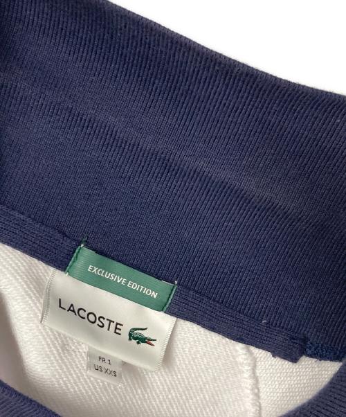 LACOSTE（ラコステ）LACOSTE (ラコステ) BEAMS GOLF (ビームスゴルフ) 別注 ポロスウェット ホワイト×ネイビー サイズ:US XXSの古着・服飾アイテム