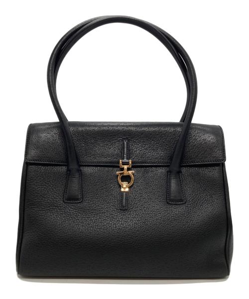 Salvatore Ferragamo（サルヴァトーレ フェラガモ）Salvatore Ferragamo (サルヴァトーレ フェラガモ) ガンチーニ トートバック ブラックの古着・服飾アイテム