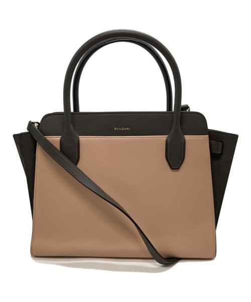 BVLGARI（ブルガリ）BVLGARI (ブルガリ) アルバ 2WAYバッグ グレー×ピンクの古着・服飾アイテム