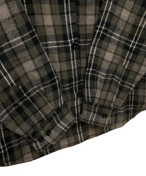 SUPREME（シュプリーム）SUPREME (シュプリーム) Tartan Flannel Hooded Shirt タータン フランネル フーディー シャツ ブラック×グレー×グリーン サイズ:Lの古着・服飾アイテム