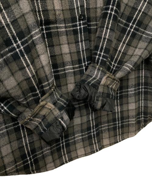 SUPREME（シュプリーム）SUPREME (シュプリーム) Tartan Flannel Hooded Shirt タータン フランネル フーディー シャツ ブラック×グレー×グリーン サイズ:Lの古着・服飾アイテム