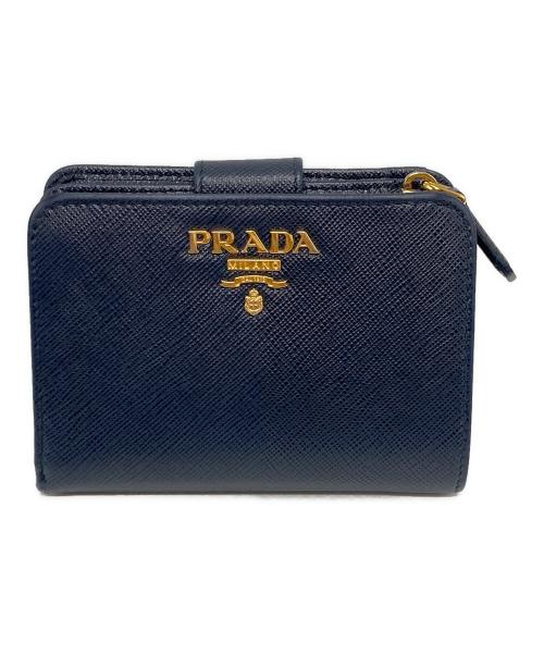 PRADA（プラダ）PRADA (プラダ) 2つ折り財布 1ML018 ネイビーの古着・服飾アイテム