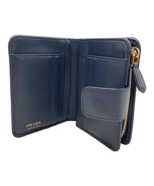 PRADA（プラダ）PRADA (プラダ) 2つ折り財布 1ML018 ネイビーの古着・服飾アイテム