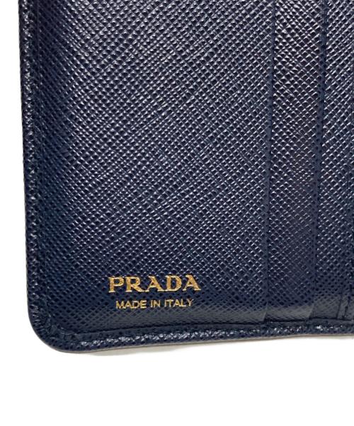 PRADA（プラダ）PRADA (プラダ) 2つ折り財布 1ML018 ネイビーの古着・服飾アイテム