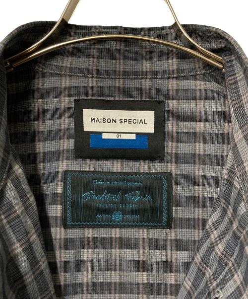 MAISON SPECIAL（メゾンスペシャル）MAISON SPECIAL (メゾンスペシャル) Prime-Over Shirt Coat プライムオーバーコート 11242311202  グレー×ネイビー サイズ:1の古着・服飾アイテム