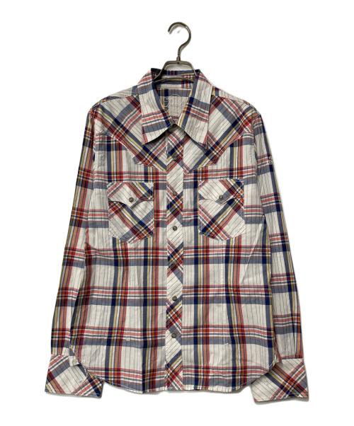 TMT（ティーエムティー）TMT (ティーエムティー) ウエスタンチェックシャツ TSH-S1203 ホワイト×レッド×ブルー サイズ:Lの古着・服飾アイテム