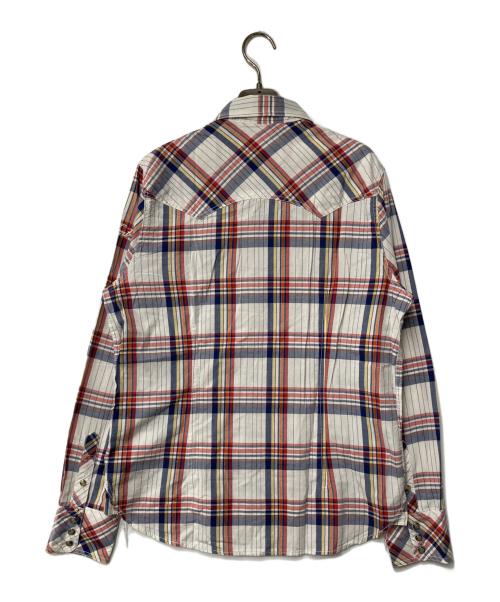 TMT（ティーエムティー）TMT (ティーエムティー) ウエスタンチェックシャツ TSH-S1203 ホワイト×レッド×ブルー サイズ:Lの古着・服飾アイテム