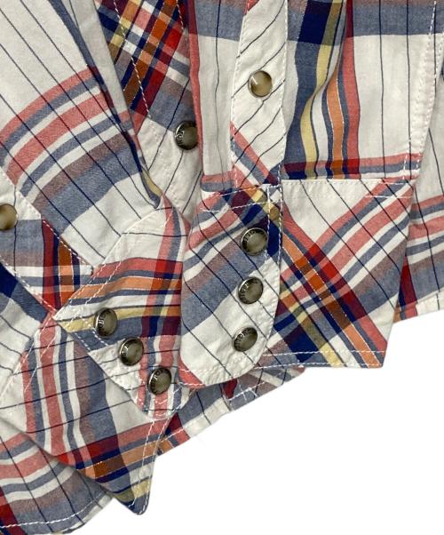 TMT（ティーエムティー）TMT (ティーエムティー) ウエスタンチェックシャツ TSH-S1203 ホワイト×レッド×ブルー サイズ:Lの古着・服飾アイテム