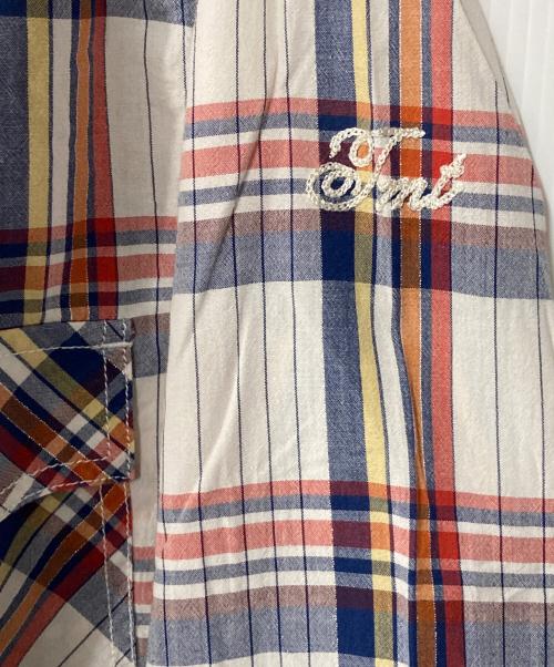 TMT（ティーエムティー）TMT (ティーエムティー) ウエスタンチェックシャツ TSH-S1203 ホワイト×レッド×ブルー サイズ:Lの古着・服飾アイテム